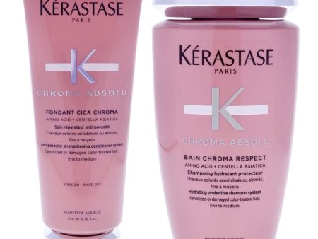 Chroma Absolu Kit by Kerastase for Unisex - 2 Pc Kit 6.8oz Chroma Absolu Fondant Cica Conditioner, 8.4oz Chroma Absolu Moisturizing Protective System Shampoo Sale