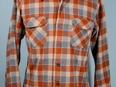 Vintage 60s Pendleton Wool Plaid Board Shirt Size M Hot on Sale