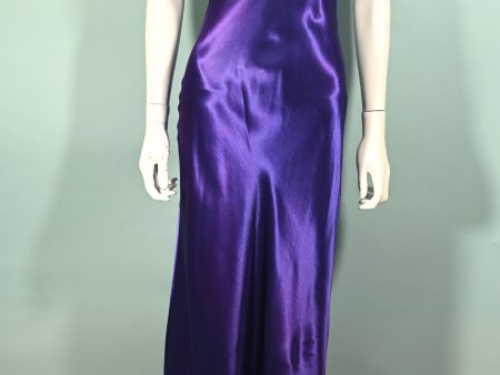 All That Jazz Blue Purple Satin Dress, 30s Style Maxi S Fashion