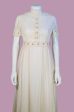 Vintage 60s MOD Cream Maxi Dress, Empire Waist Wedding Festival Party Dress S Online