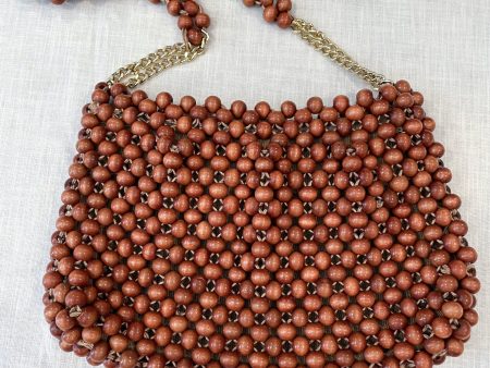 Vintage 60s Mod Brown Beaded Shoulder Bag, Made in Japan Walborg Supply