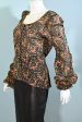 Rare 70s Betsey Johnson Alley Cat, Floral Print Pirate Sleeve Blouse, M Online Sale