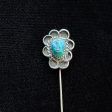 Vintage Silver Turquoise Southwestern Stick Pin Brooch Hat Pin Supply