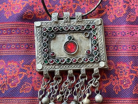 Vintage Afghani Silver Tone Pendant Necklace Discount