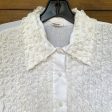 Vintage 70s White Lace Blouse Tunic, Tuxedo Style Ruffle Blouse Lady Arrow Online now