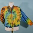 Vintage Rainbow Tie Dye Zip Front Jacket, Relaxed Fit Unisex S M Fashion