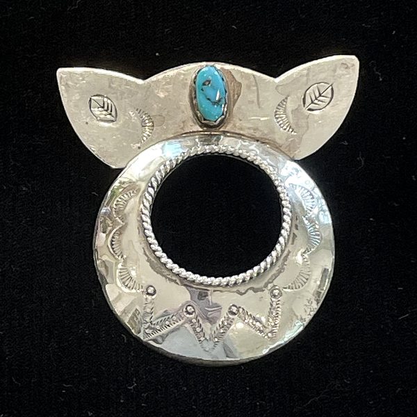 W Chee Navajo Sterling Silver Turquoise Brooch 12 Grams Discount