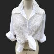 Vintage 70s White Lace Blouse Tunic, Tuxedo Style Ruffle Blouse Lady Arrow Online now