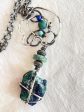 Vintage Sterling Artisan Made Abstract Brutalist Modernist Necklace, Azure Malachite Pendant For Discount