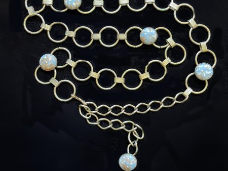 Vintage 60s Mod Chain Belt, Circle Links Glass Beads Sale