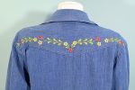 Vintage Embroidered Denim Jacket Top, Mackey Mexico Hippie Bohemian Top Online