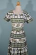 Vintage 60s Camel Print Day Dress M Hot on Sale