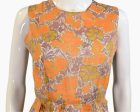 Vintage 60s Semi Sheer Orange Floral Print Dress, S 26  Waist Online now