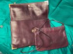 Vintage 70s Envelope Clutch Bag + Removable Pouch w Strap Cheap