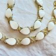 White Lucite Thermoset Demi Parure Bracelet Necklace Set, MCM Costume Jewelry Supply