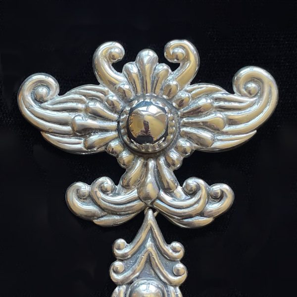 Vintage 40s Los Castillo Sterling Brooch Pendant, Articulated #548 Taxco Mexico on Sale