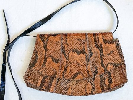 Vintage 70s Genuine Snakeskin Clutch Shoulder Bag, Adige Paris Supply