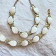 White Lucite Thermoset Demi Parure Bracelet Necklace Set, MCM Costume Jewelry Supply