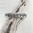 Thomas Singer Sterling Silver Cuff Bracelet, Navajo Etched Overlay Bracelet SZ 7  For Discount