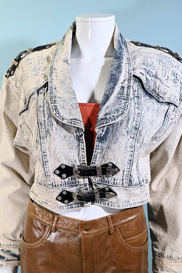 Vintage 80s NO! The Jeans Revolt Claude Attias, Acid Washed Denim Jacket S M Discount