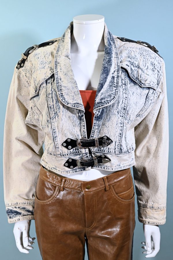 Vintage 80s NO! The Jeans Revolt Claude Attias, Acid Washed Denim Jacket S M Discount