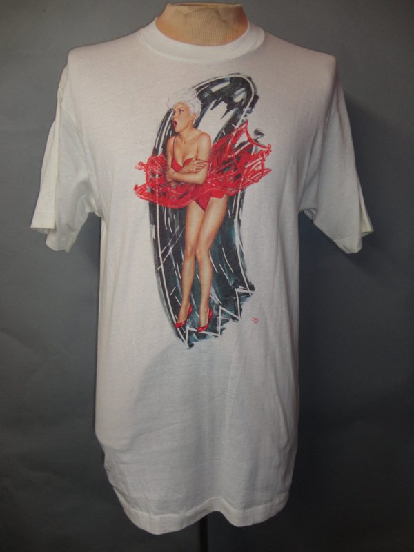 OLIVIA BERARDINIS Vintage Sexy 1986 Pinup Tshirt Silkscreen DEADSTOCK Not worn Fashion