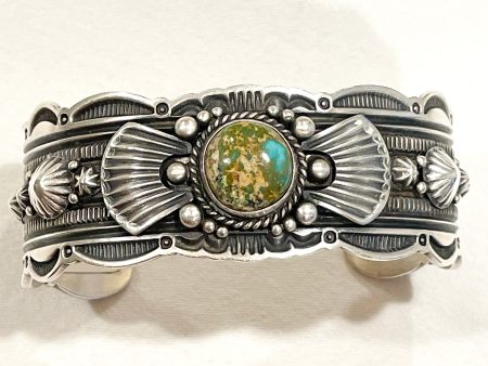 Gorgeous Gene Gabriel Natan Navajo Sterling Turquoise Cuff Bracelet 90G Cheap