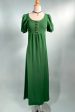 Vintage 60s Kelly Green Knit Maxi Dress, Puff Sleeve Mod Dress XS S Hot on Sale