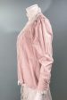 JG Hook Pink Vintage Victorian Style Granny Linen Lace Blouse SZ 6 Petite Online Sale