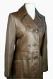 Vintage 60s Brown Leather Double Breasted Coat, Mod Hippie Leather Trench Coat S Discount