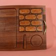 Vintage Georges Briard Wood Serving Tray, Ceramic Tile Metal Handles, Danish Modern Platter Online