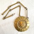 Vintage Brass Handmade Modernist Necklace, Boho Hippie Pendant Necklace Online Sale