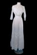 Antique 1900 s Edwardian White Cotton Lace Victorian Lawn Dress, Vintage Wedding Dress XS For Discount