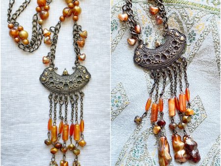 Vintage Boho Gypsy Pendant Necklace, Costume Jewelry Online Sale