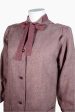 Vintage 70s Tweed Overcoat + Tie Neckline, Dark Academia Smock Coat SZ 36 S Cheap