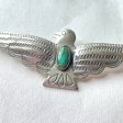 Vintage Sterling Silver Turquoise Thunderbird Brooch, Fred Harvey Era Pin For Cheap