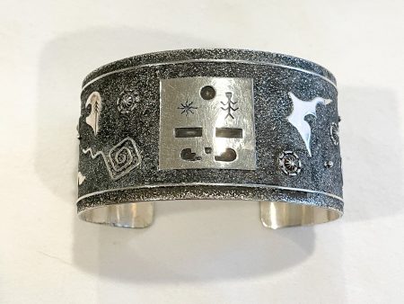 Vintage Silver Tufa Southwestern Modernist Cuff Bracelet, Size 7 3 4 , 77 Grams Discount