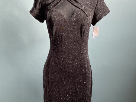 90s Black Sparkle Eveningwear Dress, NOS Deadstock Unworn w Tags S M For Discount