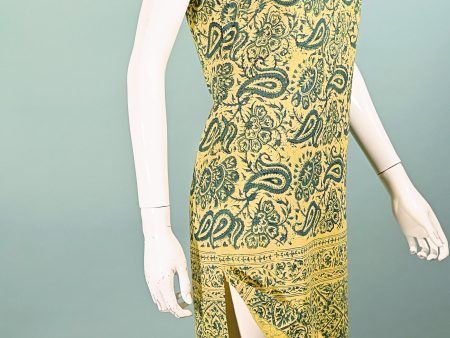 VTG 60s Indian Block Print Mini Dress, Hippie Dress from Western Costume XS S For Sale