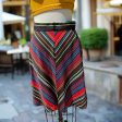 Vintage 70s Chevron Striped Mini Disco Skirt, A Line 26  Waist Cheap