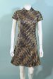 Pat Sandler 60s Mod Sequin Mini Dress, Silver Gold Very Sparkly Party Dress S Hot on Sale