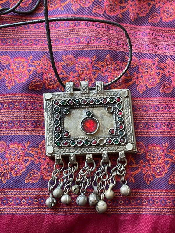 Vintage Afghani Silver Tone Pendant Necklace Discount