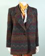 Vintage 80s Southwestern Indian Blanket Style Oversized Jacket Blazer L Fashion