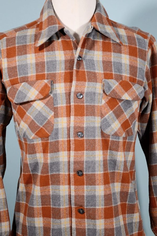 Vintage 60s Pendleton Wool Plaid Board Shirt Size M Hot on Sale