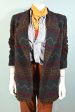 Vintage 80s Southwestern Indian Blanket Style Oversized Jacket Blazer L Fashion