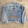 80s Acid Washed Denim Jacket Grateful Dead Patches, Dead Head Denim Jacket, Grunge Rocker Sale