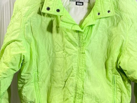 Vintage Fera Neon Green Down Filled Ski Puffer Jacket SZ 12 For Sale