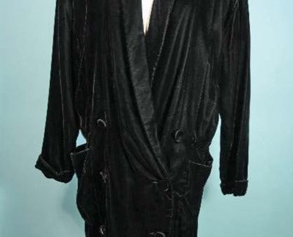 Vintage 80s Norma Kamali Black Velvet Coat SZ L Online now