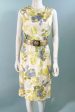 Vintage 60s Floral Print Wiggle Dress, Sleeveless Summer Dress S Fashion