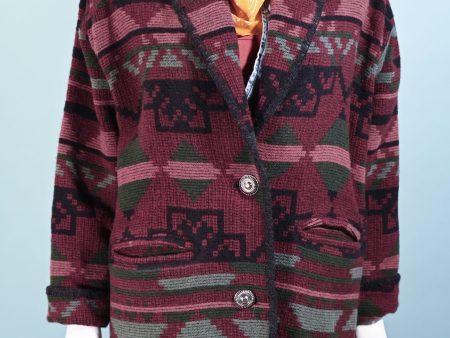 80s Eddie Bauer Southwestern Jacket, Wool Oversized Jacket M Online Sale